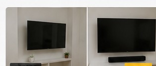 TV mounted on wall with tidy cables